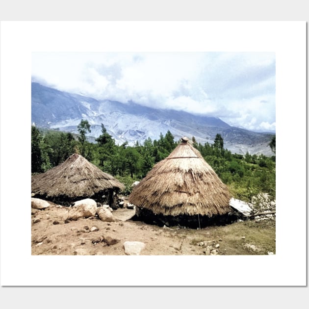 Colorized Vintage Photo of Andes Mountains Dwellings Wall Art by In Memory of Jerry Frank